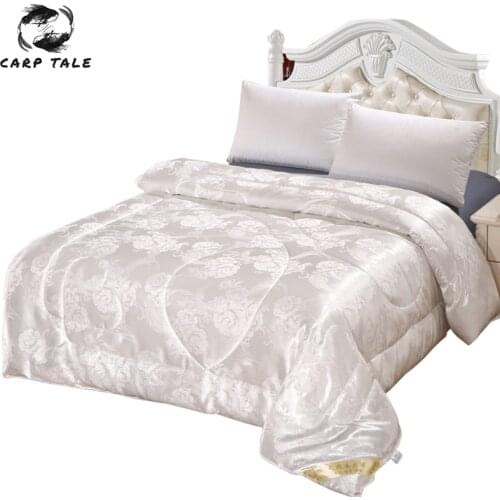 Luxury Silk Comforter Jacquard Bed Duvet Weighted Blanket Winter Quilted Quilts Twin Full Queen King Size Home textiles Duvet