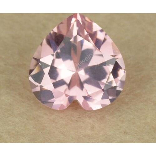 High quality Heart shape stone Morganite Pink lab created gemstone beads for jewelry DIY design faceted bright stones