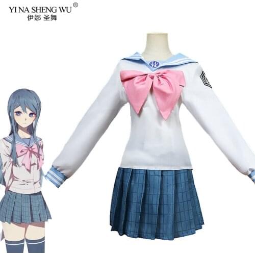 Maizono Sayaka Cosplay JK Uniform Cosplay Costume Anime Danganronpa 3 -The End of Cos Costume Woman Top+Skirt+Tie