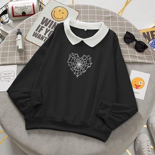 Love Mesh Pullover Sweatshirt Oversized Kawaii Clothing Kangaroo Pocket Cute Jackets for Teens Girl Aesthetic Long Sleeve Top