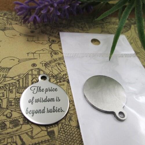 20pcs--"The price of is beyond rubies."stainless steel charm styles for choosing DIY Charms Bible gold sentence