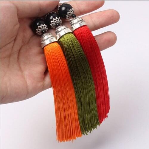 DIY Fabric Tassel Fringe 100 pcs Chinese Decorative Knots Pendants New Year Gifts Decorative Chinese Fringed Tassel with Cap