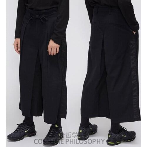 27-46 2020 New mens clothing Hair Stylist Fashion Stage costume Culotte casual Stitching Samurai Pants plus size costumes