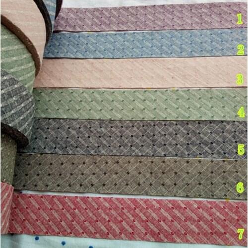 3.6cm Yarn Dyed Cotton Bias Binding Tapes Ribbon, Handmade Patchwork Cotton Fabric Trimming Upholstery Sewing Accessories 7 M