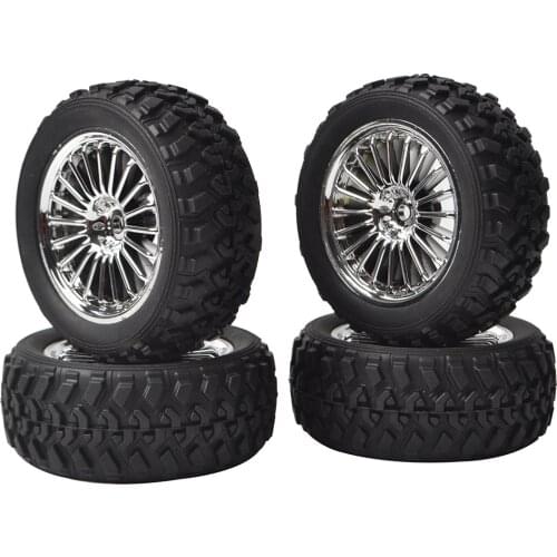 4pcs RC Rally Rubber Tires/Wheel Rims 12mm Hex for HSP HPI Kyosho for Tamiya 54861 1/10 RC Off Road Racing Model Car