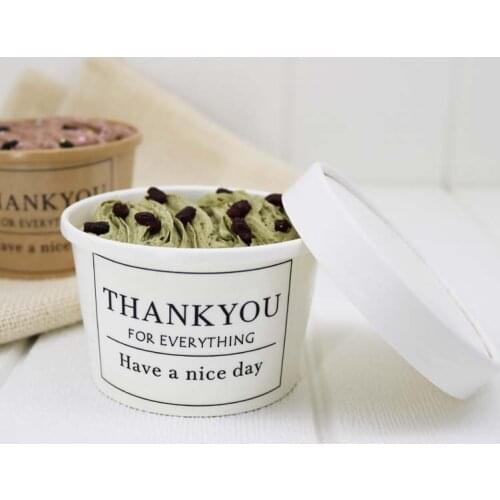 50pcs High quality ice cream cup kraft paper disposable dessert cake pudding jelly yogurt cup packaging takeaway cup with lid