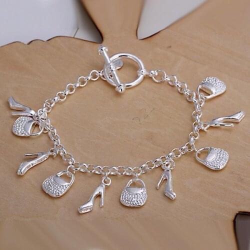 Free shipping 925 jewelry silver plated jewelry bracelet fine fashion charming bracelet wholesale and retail SMTH108