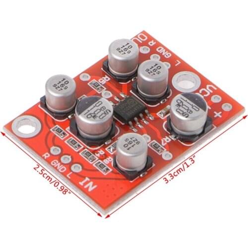 DC 5V-15V 12V AD828 Stereo Preamp Power Amplifier Board Preamplifier Module 203B