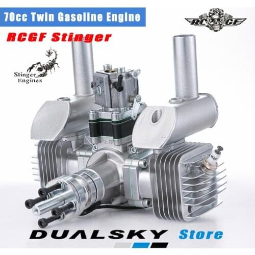 RCGF STINGER 70CC TWIN 2 Stroke Engines Rc Model Gasoline Engines Rc Aircraft Rc Airplane Two Cycle Stinger 70cc Engine