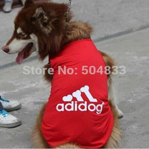 Pets world Adi Dog T Shirt Large Big Dog Summer Clothes Cotton Shirts for Golden Retriever Red Yellow Gray