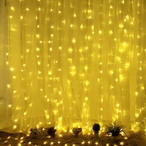 6M(W)*3M(H) 608led icicle Curtain string fairy light Xmas Christmas Wedding garden party garland Window Wall decor-3 Color optio