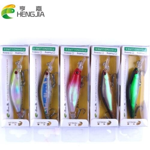 HENGJIA 5pcs 6.5cm 6g Laser Floating Minnow Fishing Lure isca Artificial 3D Eyes carp Fishing Wobblers pesca Crankbait pvc box