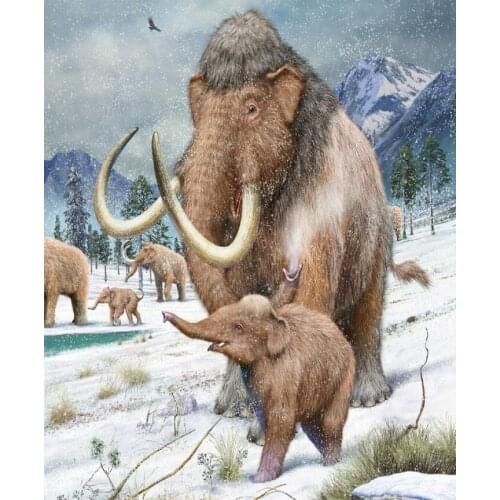 JMINE Div 5D ancient baby Elephant Family Full Diamond Painting cross stitch kits art Animal 3D paint by diamonds