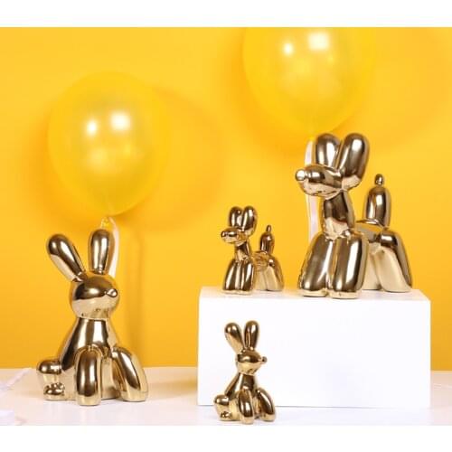 Balloon Dog Ornaments Ceramics Statues and Sculptures Home Decor for Living Room Tabletop Figurines Cabinet Decoration