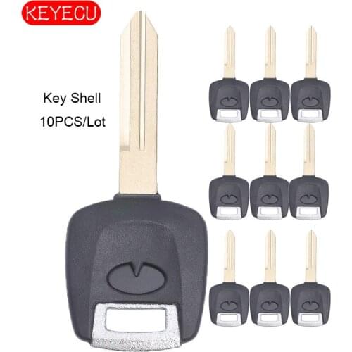 KEYECU 10PCS Uncut Transponder Ignition Car Key Shell Case Housing Cover Replacement for Infiniti G20 I30 / I35 QX4 2000-2004