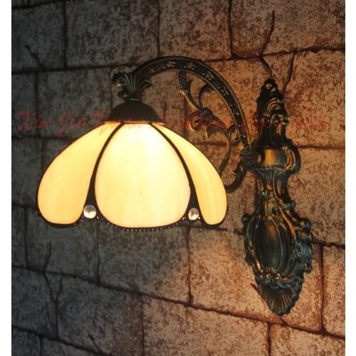 Fashion tiffany Mediterranean Mermaid mirror light fashion rustic wall lamp bed lamps