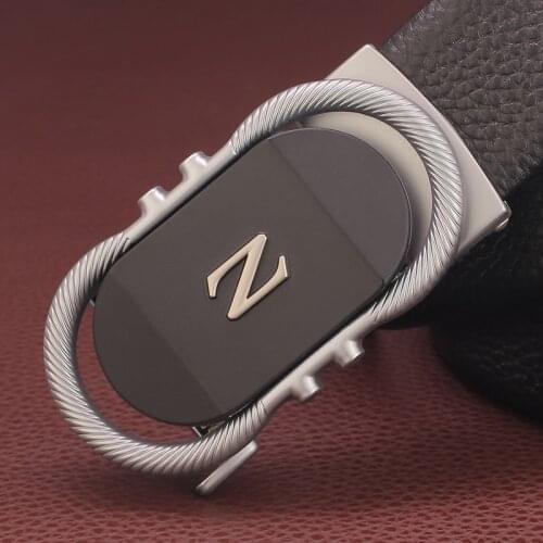Luxury Automatic buckle Z letter belts men genuine leather high quality black fashion gentleman brand formal cintos masculinos