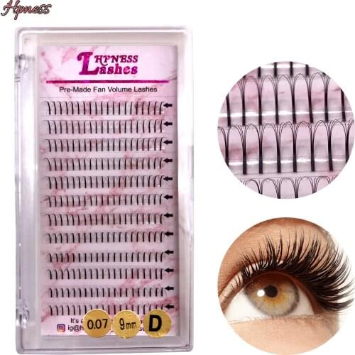 Eyelashes Extension Premade Volume Fans Pre-Fanned Premium Soft Natural Silk 5D Long Stem Makeup Tools 100% Hand-Made