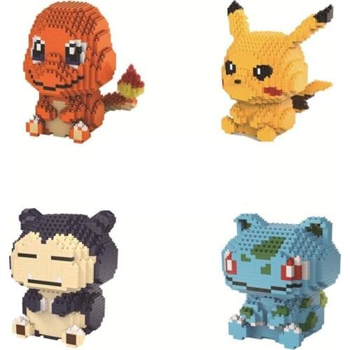 New Pokemon Anime Character Decompression Building Block Model Action Figure Doll Assembling Accessorie Toy Children Puzzle Gift