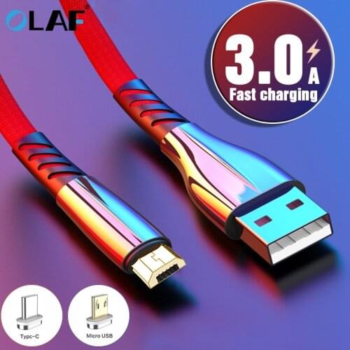 Olaf 3A Micro USB Cable 2M 3M Fast Charging Charger Micro usb Cable For Samsung Xiaomi Android Mobile Phone Charger Cable Cord