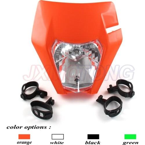 Orange Motorcycle Headlight Headlamp For 2017 KTM SX EXC XCF SXF SMR Enduro Dirt Bike Motocross Supermoto H4 Bulb inside