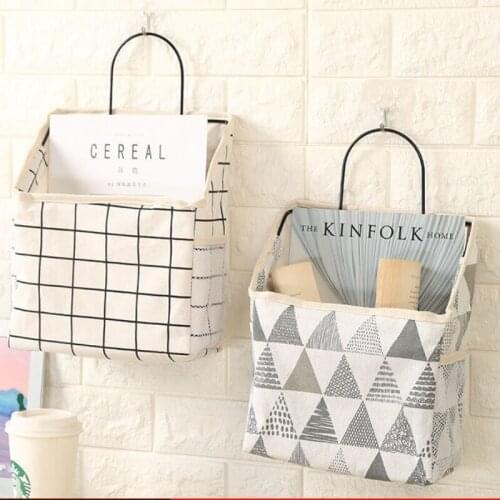 Bedroom Storage Hanging Bag Fabric Wall Storage Bag Wall-mounted Storage Bag Room Dormitory Clutter Sorting and Storage