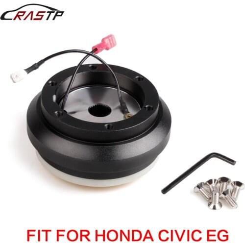 RASTP-High Quality Black Racing Aluminum Steering Wheel Hub Adapter with 6 Hole Boss Kit For Honda Civic EG RS-QR010-EG