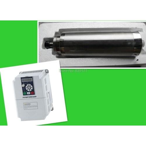Water cooled 4kw spindle motor 100mm diameter 220v and inverter 3.7kw 220v