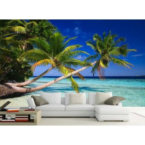 Modern 3D Wallpaper Photo seaside nature scenery Wallpaper For soft Tv Backdrop Wall 3D Room Wallpaper Landscape