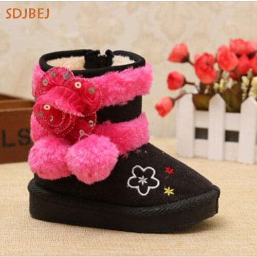 Warm Kids Snow Boots For Children Toddler Boots Winter Princess Child Shoes Non-slip Flat Baby Girls Boots Kids Winter Boot