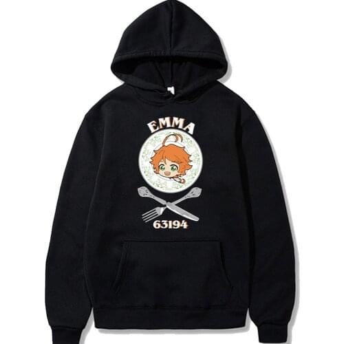 Harajuku Hoodie The Promised Neverland Emma Norman Ray Printed Long Sleeve Pullover Tops