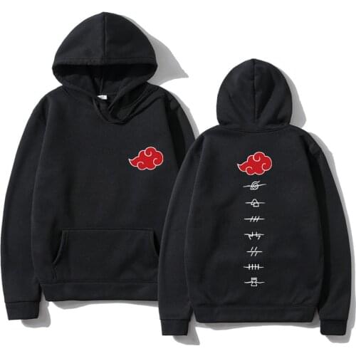 Japanese Anime Naruto Men Hoodies Sweatshirts Akatsuki Cloud Symbols print man Hoodies Casual Fashion Streetswear Hoodie Top