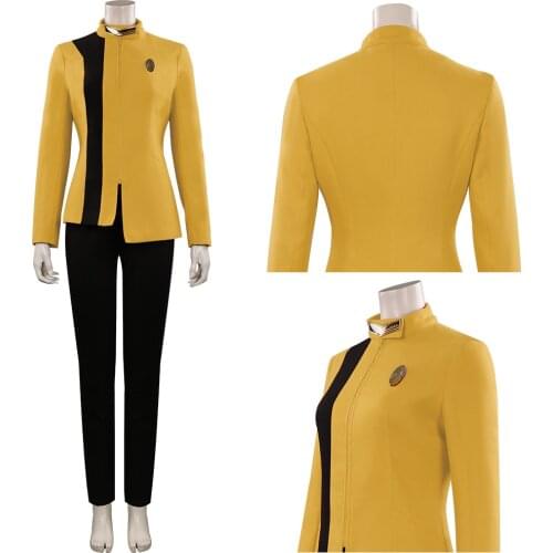 Trek: Discovery S4 Cosplay Costume Yellow Women Uniform Outfits Halloween Carnival Suit
