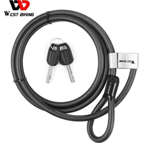 WEST BIKING Bike Lock MTB Road Bicycle Safety Anti-theft Chain Lock With 2 Keys Outdoor Cycling Bicycle Accessories Cyclist Lock