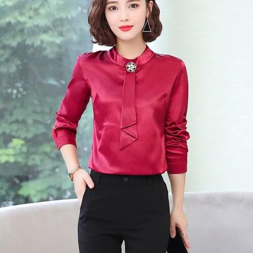 Fashion Women Chiffon Blouses Office Ladies Long Sleeve Shirts White Black Female Clothing OL Tops 2021 New Arrival