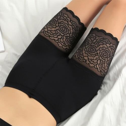 Women plus size free size sexy flower lace safety short pants comfortable panties anti-peeping female high waist Underpants