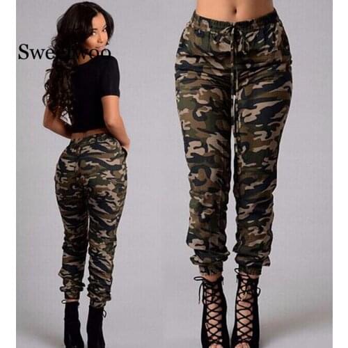 HIP POP New Ripped Jeans For Women Plus Size Women Trousers Camouflage Printed Leggings Women Jeans Button Sexy Leggings Woman