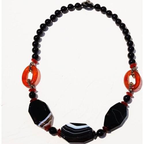 LiiJi Women Gift Stone Necklace Agates Carnelian Necklace 60cm Only 1PCS each stock Jewelry for Women