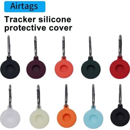 Liquid Silicone Protective Sleeve For Apple Airtags Anti Lost Tracker Cover Protective Case For Apple Airtags Locator Keychain