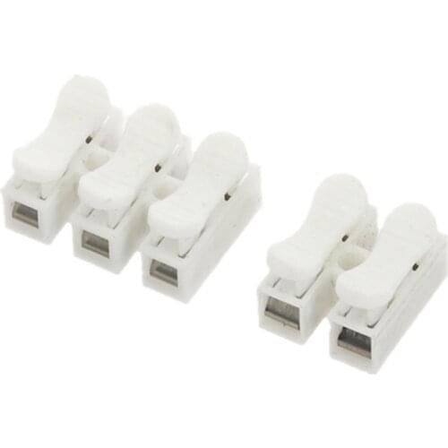 1pcs/10Pcs CH-2 CH-3 Spring Wire Quick Connector 2P 3P Electrical Crimp Terminals Block Splice Cable Clamp Easy Fit Led Strip
