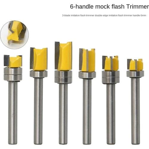 1PC 6mm Shank Template Trim Hinge Mortising Router Bit Straight end mill trimmer cleaning flush trim Tenon Cutter forWoodworking