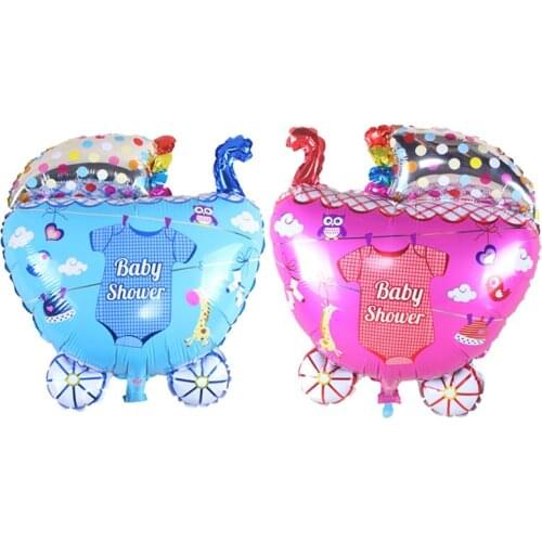 1pc 65*42cm Cute Baby Carriage Foil Balloon Aluminum Baloon Newborn Kids Baby Show Boy Girl Shower Birthday Party Home Decor