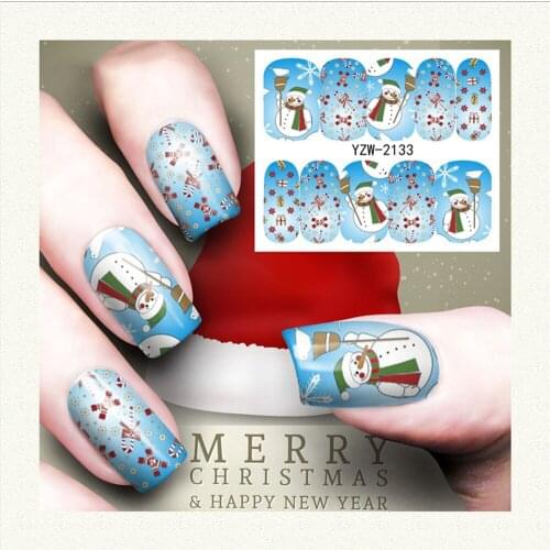 1pcs Christmas Winter Snowflake Santa Claus Full Wraps Nail Art Water Transfer Stickers Nail Sticker Decal Designs Decals