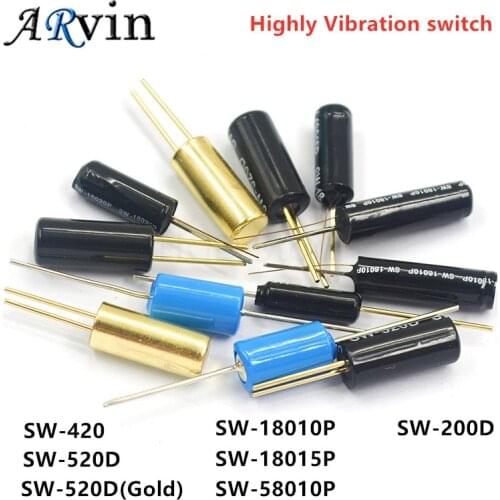 10Pcs SW520D 420D 200D 18010P 18015P 58010P 12V Highly Vibration switch Ball Tilt Double bead Angle Spring Sensor Switches