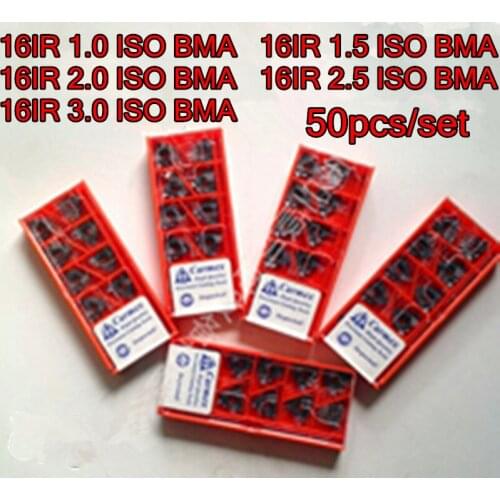 16IR 1.0 1.5 2.0 2.5 3.0 ISO BMA 50pcs/set Carmex Carbide insert Processing stainless steel and steel Free shipping