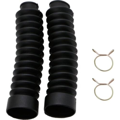 2Pcs Front Fork Motorcycle Dust Cover Gaiters Gators Boots Black Shock Absorber