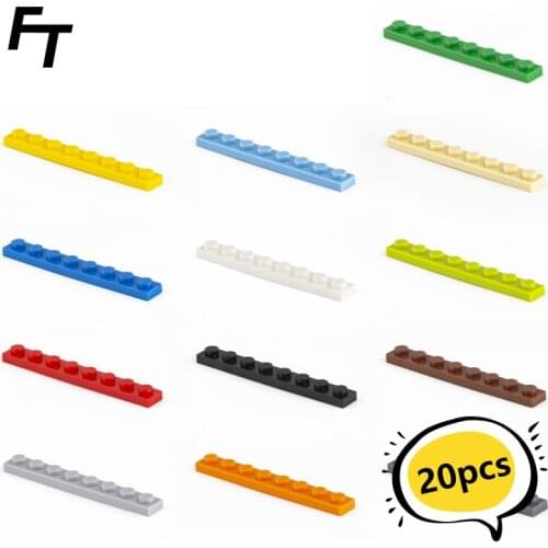 20pcs Bulk Small Particle 3460 MOC Building Block 1x8 Low Brick Flat Accessories Building Block Castle Toys