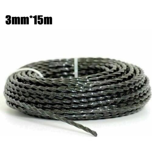 3mmX15m Heavy Duty Trimmer Line Twist String Trimmer Line For Weed Cutter Brush Cutter Petrol Strimmers Wire Cord