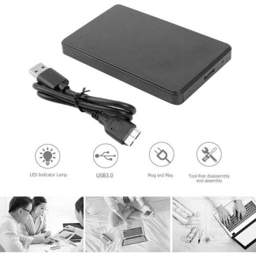 50% Hot Sales USB 3.0/2.0 5Gbps 2.5inch SATA External Closure HDD Hard Disk Case Box for PC