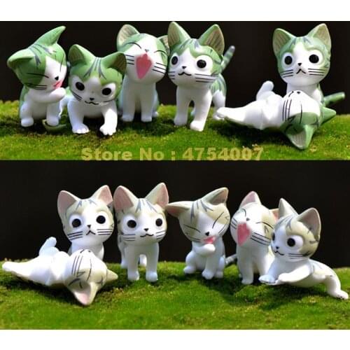 6pcs/lot micro landscape cute chis sweet home pvc figures dolls cat kitten emoticon decoration 4cm Toy